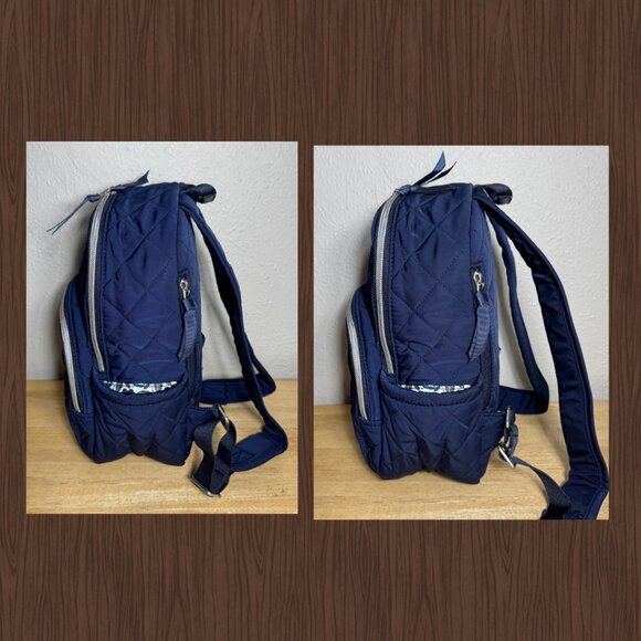 Vera Bradley Small Backpack in Performance Twill Navy Blue NWT - Picture 5 of 12